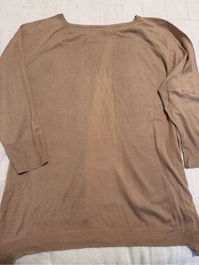 Light Brown Knit Boatneck Sweater